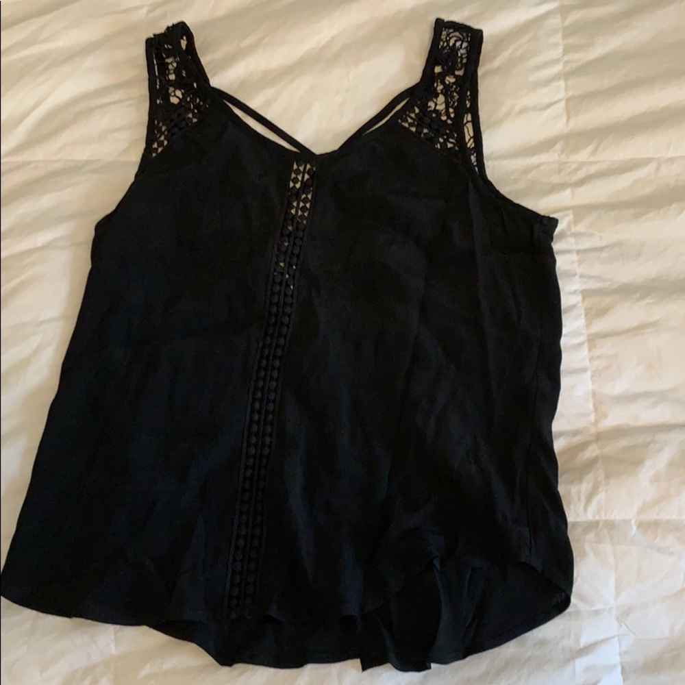 Tulip back black tank